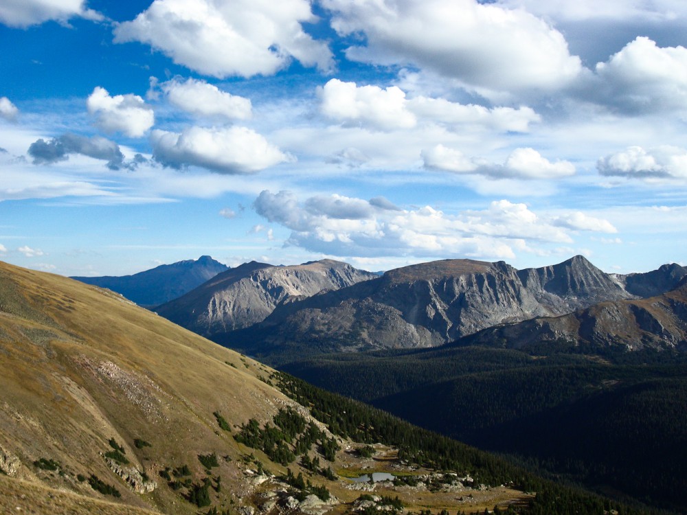 Mountain tops in the sunlight