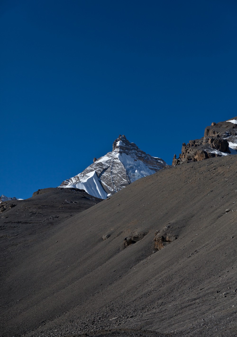 Snowcapped mount peaking out